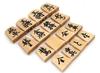 Yamagata Tendo Shogi Specially Dynamic Ryoko Paulownia Wood Box Pieces, Boxwood, Carved, Font,
