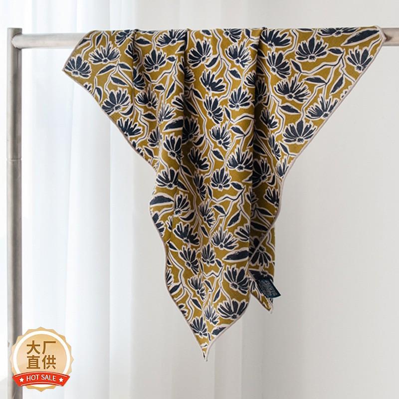 Womens Silk Wool Square Scarf Double-sided Print Elegant Shawl Winter Warmth Sun Protection