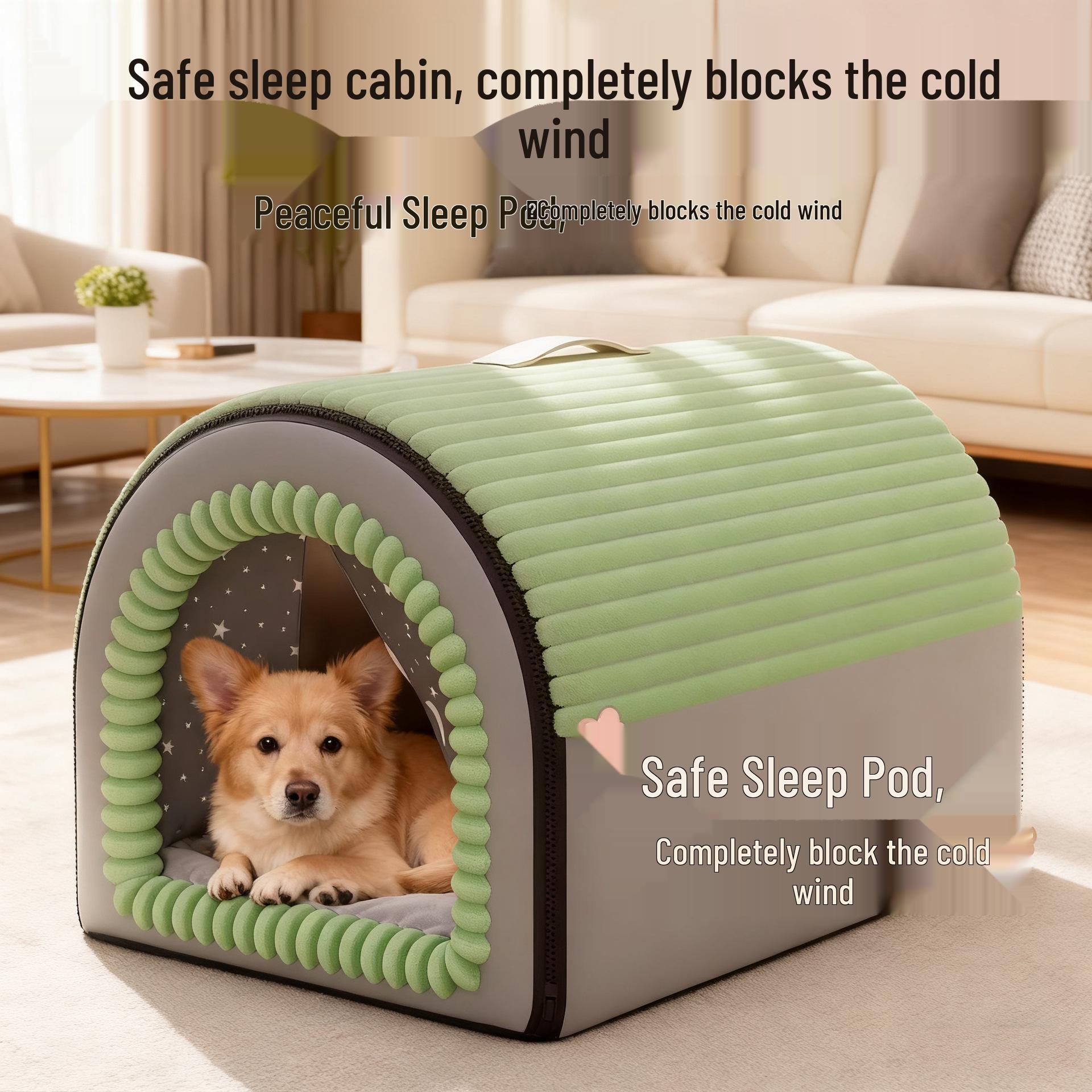 

Removable Washable All-Season Dog House: Cozy, Safe Nest for Dogs & Cats M [0-6 lbs] света кофе