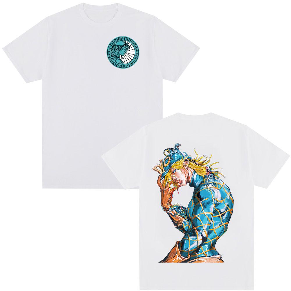Anime JoJo Bizarre Adventure STEEL BALL RUN Diego Brando T Shirts Unisexs Women Clothing Harajuku Casual Short Sleeves Tshirts