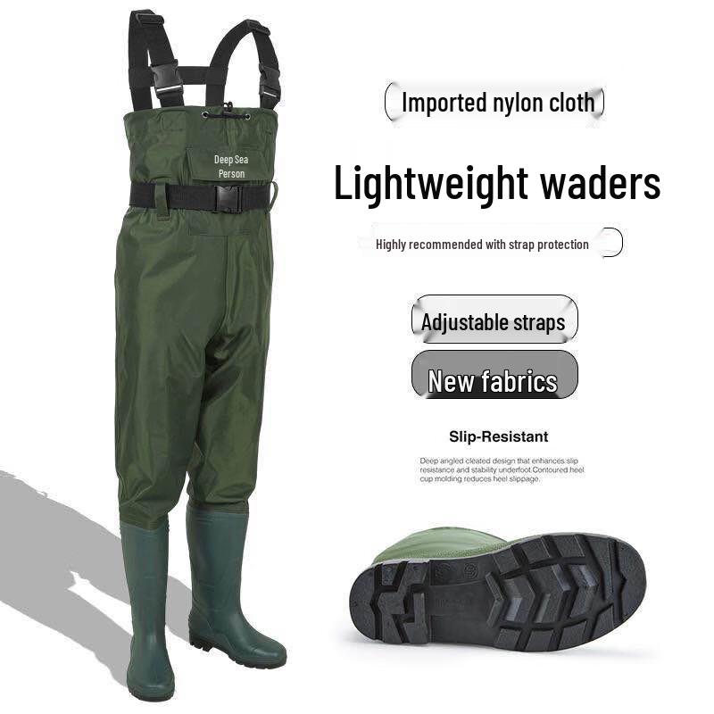 Outdoor Half-Body Waterproof Fishing Waders with Boots