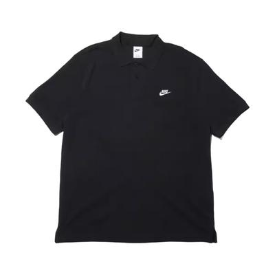 Vereinslogo Bestickt Lässiges Strick Kurzarm Polo Herren Tops Schwarz FN3895-010