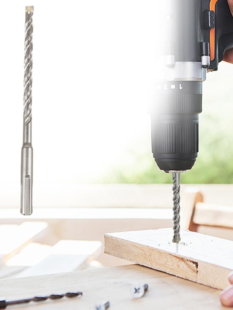 Carbide-Tipped Plus Hammer Drill Bit Set Rotary Concrete Drill Bit Kit Suitable for Concrete Brick Cement Walls Stone