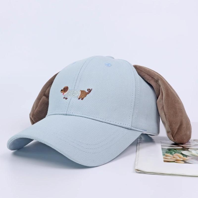 Women Baseball Hat Cartoon Lovely Cartoon Fun Dachshund Hat for Idol Concert Shows Embroidery Caps for Adults