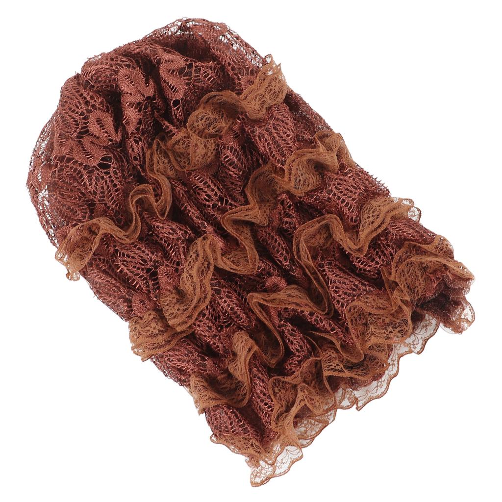 Muslim Turban Hat Elastic Mesh Comfortable Breathable Beautiful Pleated Design Retro Muslim Hat