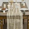 Gouden Pailletten Glitters Hittefolie Tafelvlag Europees Stijl Luxe Gaas Verjaardag Tafel Runner Elegant Zacht