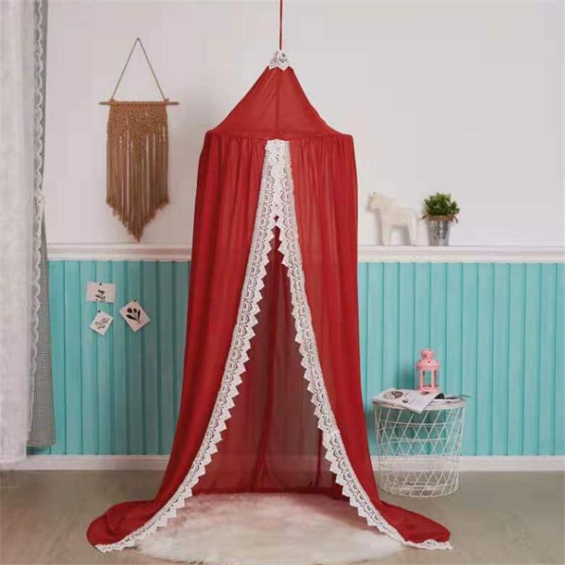 Ins New Scandinavian Summer Chiffon Lace Baby Mosquito Nets Dome Children's Room Tents Mosquito Nets Three Colour Options