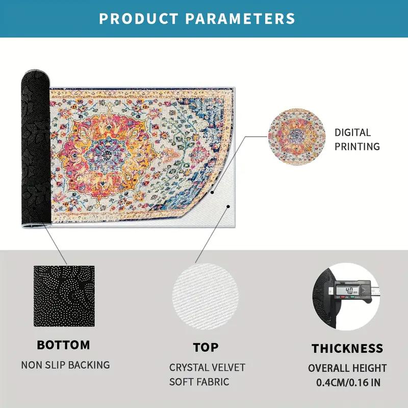 Covor Boem Vintage, Covoraș de Bucătărie Rezistent la Pete și Ușor de Curățat, Covoraș pentru Decorarea Zonelor Interioare, Decor Acasă