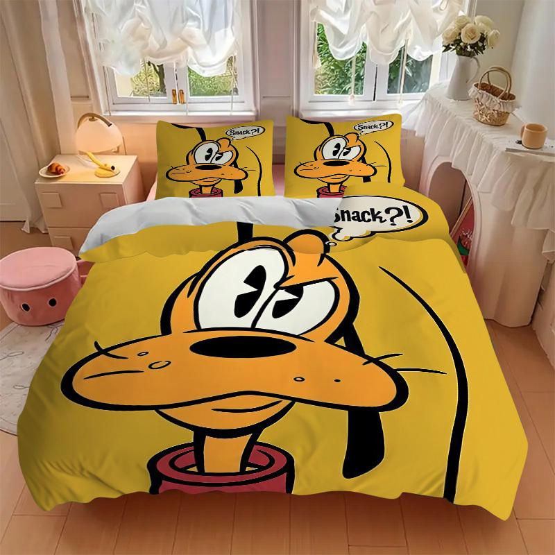 3pcs set Pluto1pc of quilt cover+2pcs of pillowcase, no core, print bedding, All Seasons Bedroom Setting013