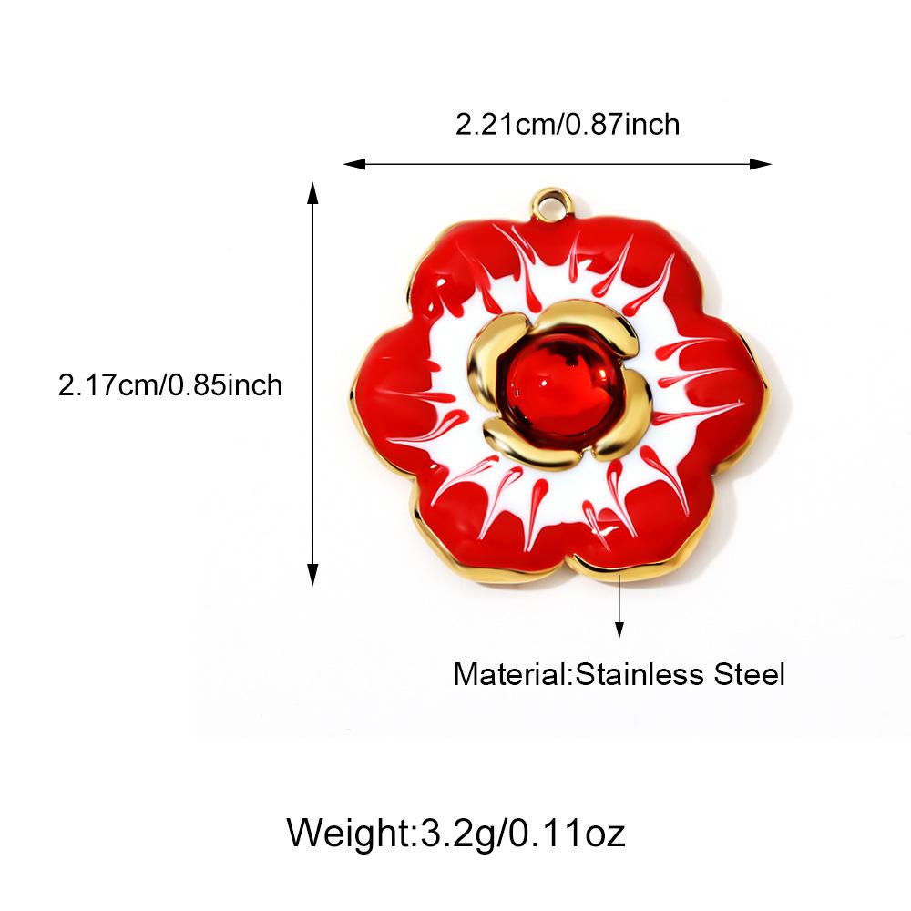 Three-Dimensional Rose Devil's Eye Cross Stainless Steel Pendants for DIY Necklaces