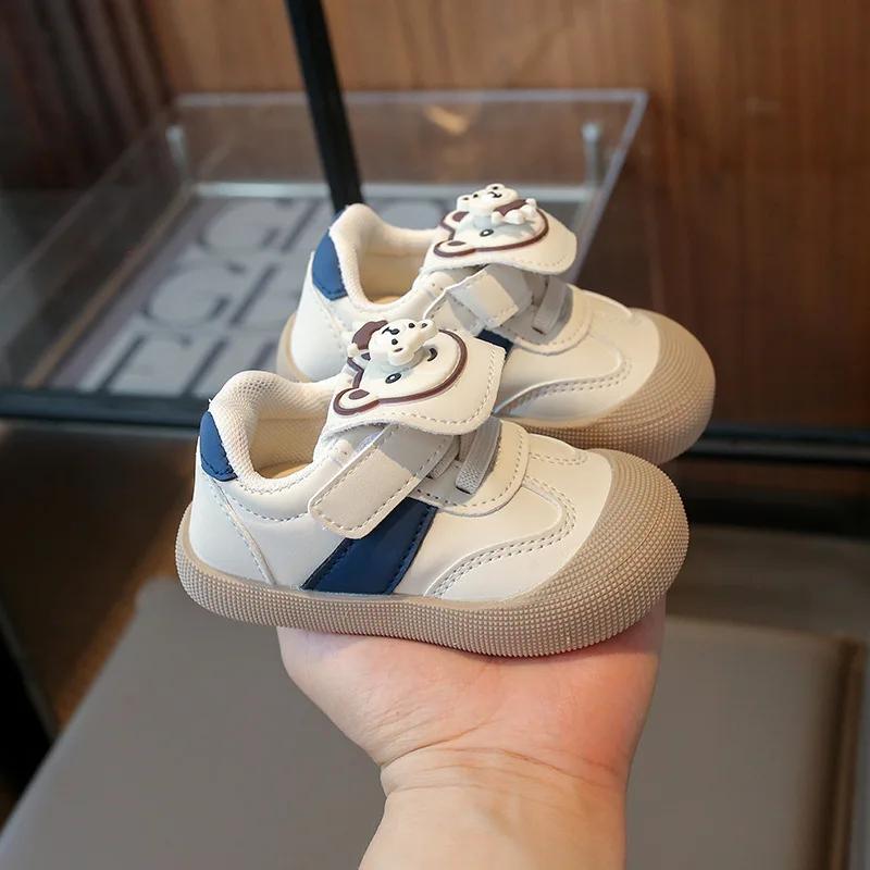 

2024 Детская повседневная обувь для девочек и мальчиков, осенняя, новая модная, в корейском стиле, с милыми животными, удобная, универсальная, для прогулок на улице 16 синий