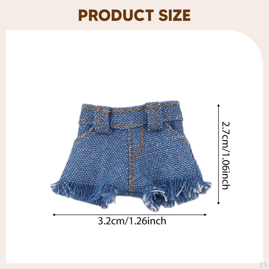 1/12 Denim Shorts Doll Jean Outfit Fashionable Accessory, Costume for 6 Inch Action Figures