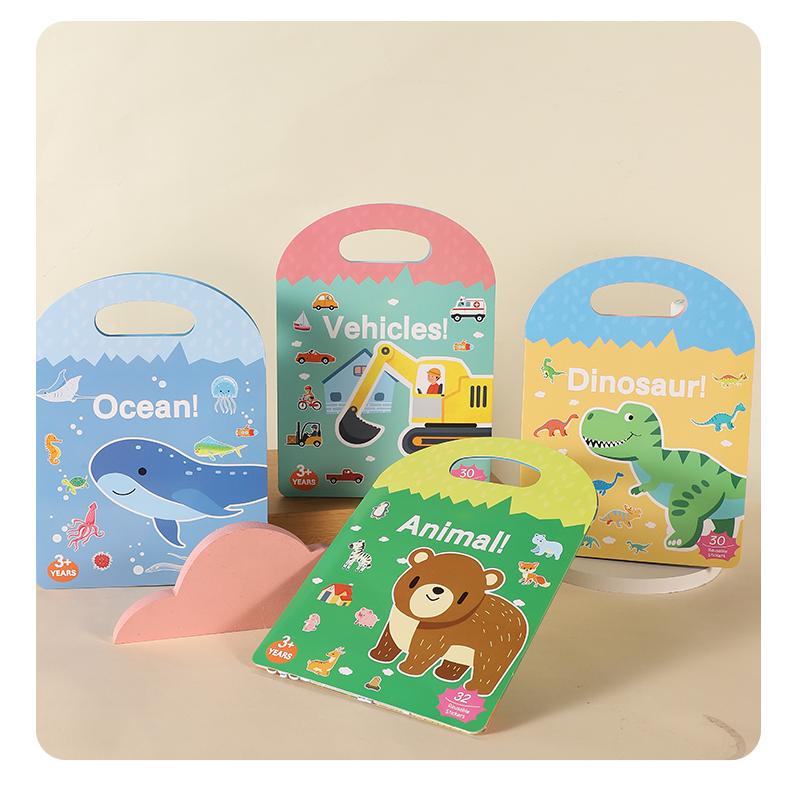Non-Toxic Reusable Sticker Book For Kids Multi-Theme Stickers Toyeducational Learning Travel Activity Books For Toddler Children Gifts