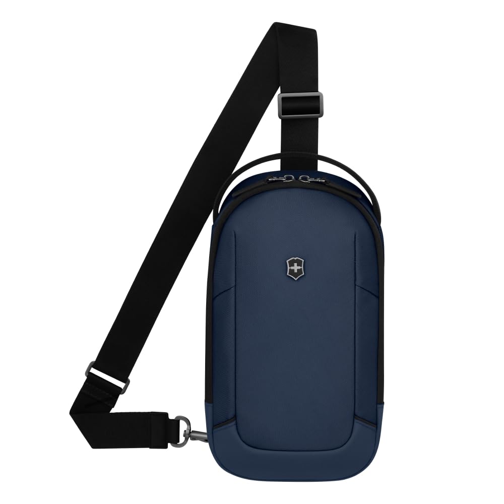 Victorinox Altmont Modern Sling Bag with Sound Pocket for Shoulder 4L Antibacterial Perfect for Business and Navy Blue Earphones, Strap, Compartment,