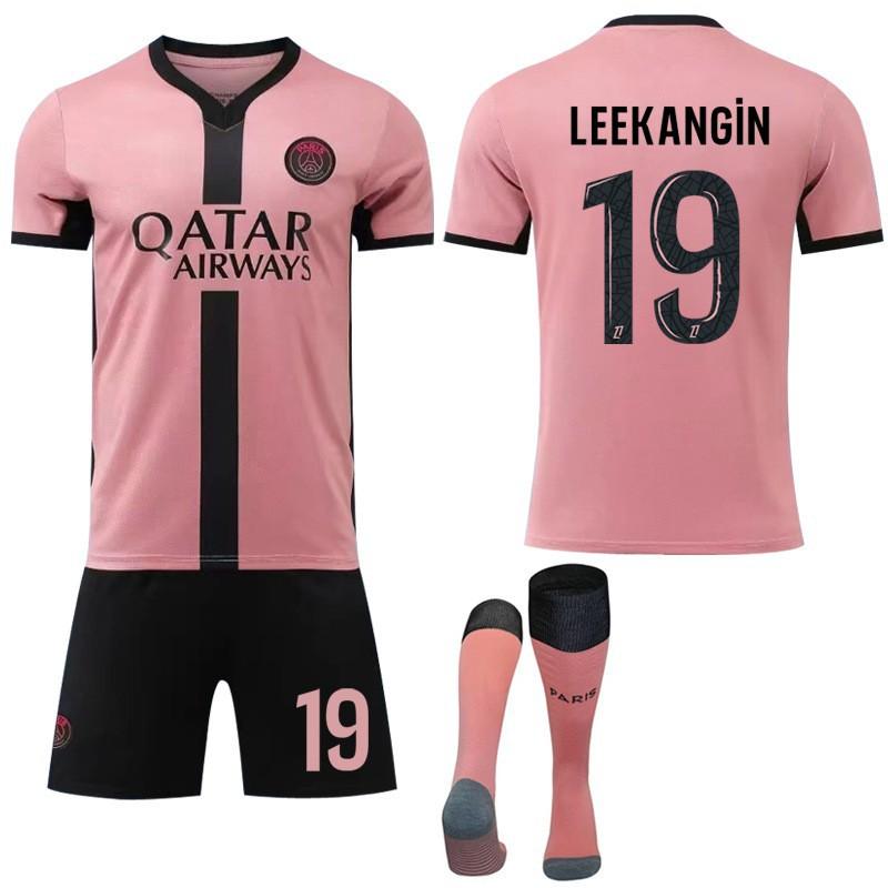 

2024-25 Paris Second Away Game Pink No. 7 Mbabpe 10 Dembele 30 Football Jersey Set #28