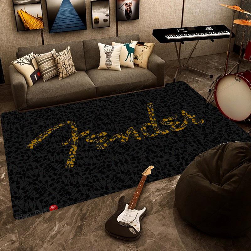 F-Fender rectangular carpet rock guitar band instrument decoration speaker retro floor mat shock absorption rugs