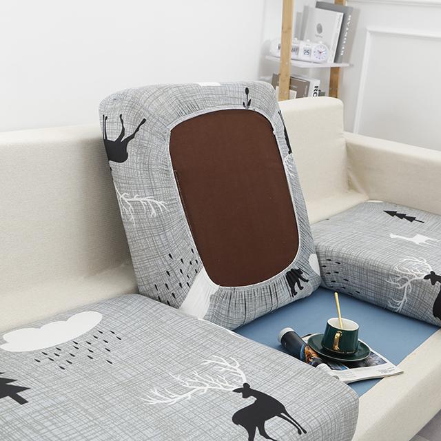 Leaves Stretchy Sofa Furniture Seat Cushion Cover Printed Sofa Cover Half Package Couch Stretch Slipcover Funiture Protector 1 /2 /3 /4 Seater