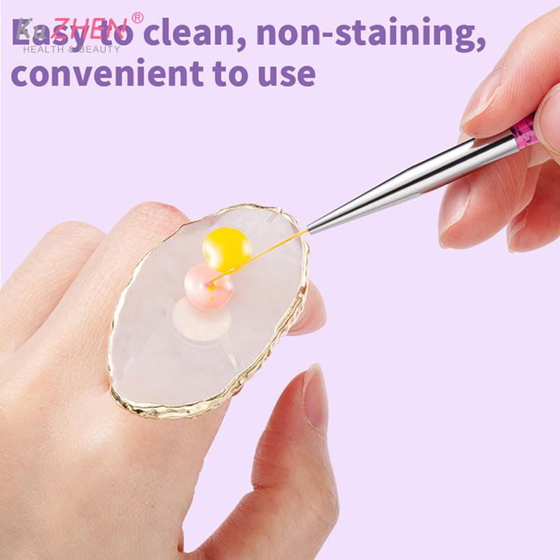 1 Pz Nuova Tavolozza per Nail Art in Pietra di Resina Anello da Dito Punte per Unghie Finte Disegno Miscelazione Colori Espositore Strumento per Manicure Fai da Te Smalto Gel