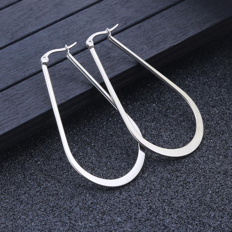 

Silver Gold Color Jewelry Smooth Circle Stainless Steel Hoop Earrings for Women Best Gift Wholesale High Quality Jewelry 40mm золотой