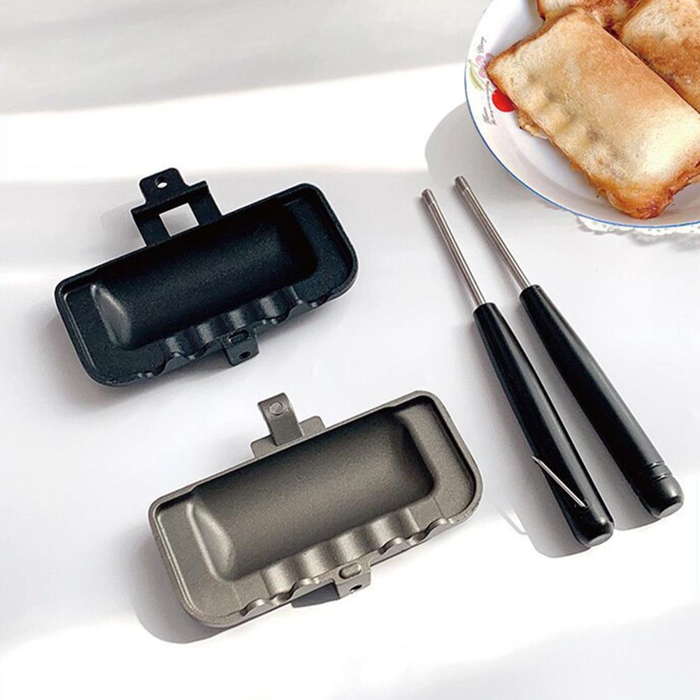 Removable Sandwich Baking Pan Double-sided Hot Dog Toaster Panini Press for Pancakes Omelets Toast