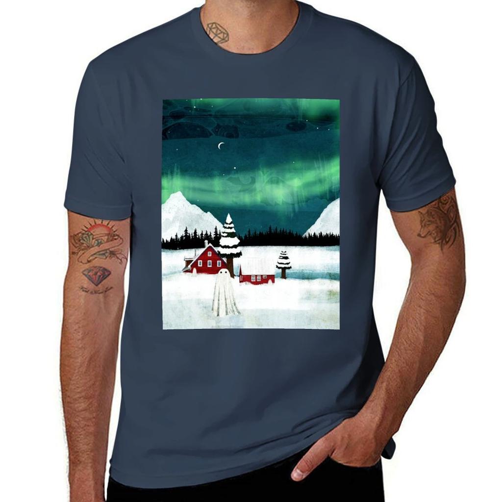 The Northern Lights TShirt Plus Size Basic Cotton TShirt