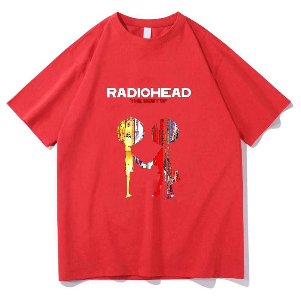 Radiohead Os Melhores de Camisetas de Banda de Rock Vintage Camiseta Gráfica de Álbum Musical Hip Hop Unissex Moda Streetwear Vintage Camiseta de Algodão