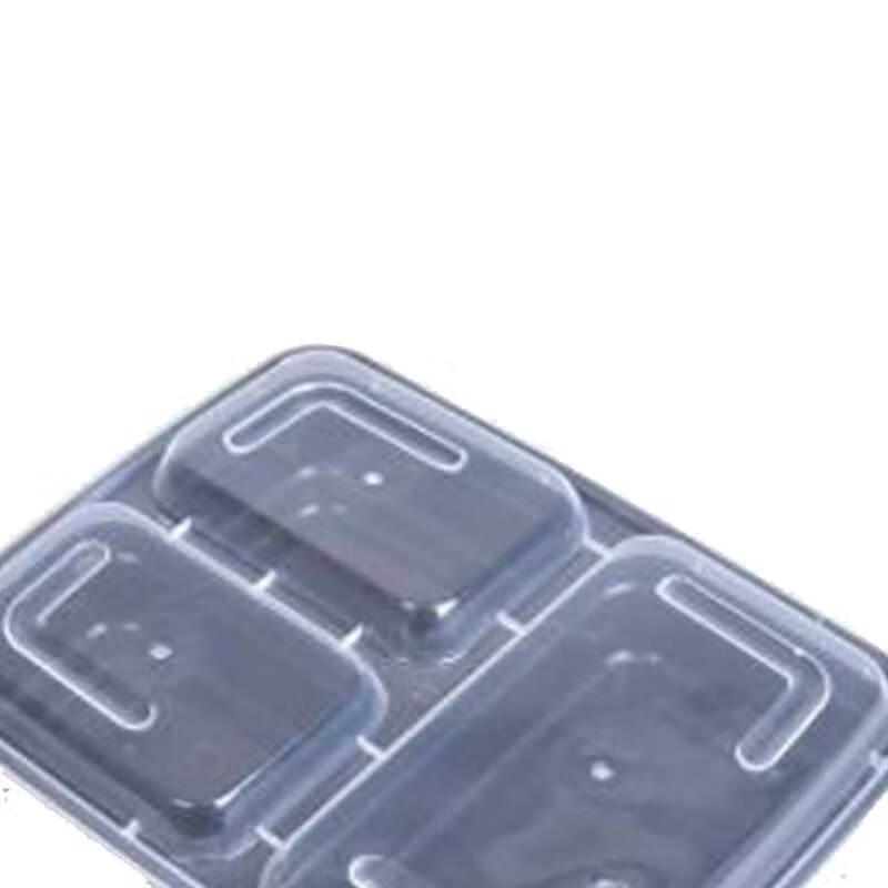 Disposable 3-Compartment Black Takeaway Container