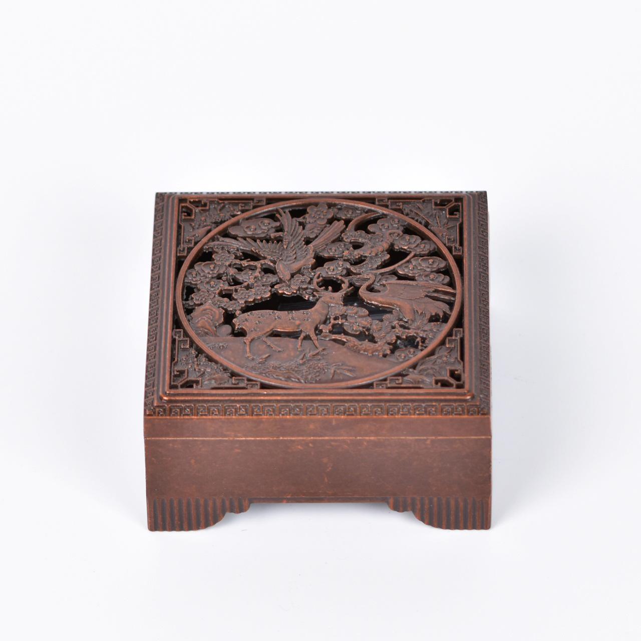 

Deer and Crane Spring Incense Burner: Square Sandalwood & Agarwood Zen Plate медный/фиолетовый