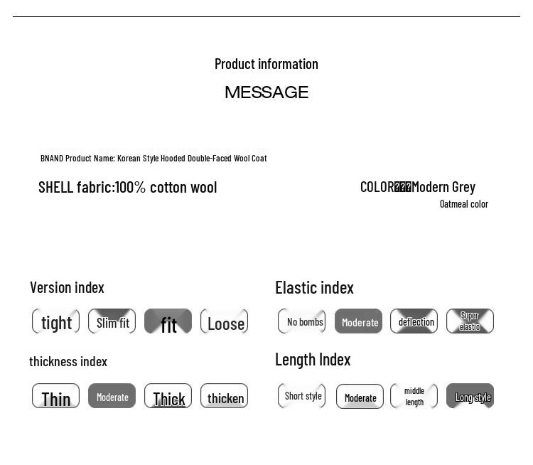 FXDG2361 Dámský duffle kabát s kapucí a zapínáním na olivky ze 100% merino vlny