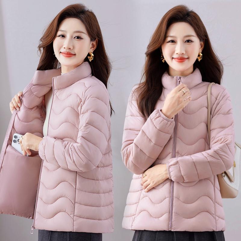 Winter Women's Standing Collar Cotton Jacket Women's Loose Short Lightweight Cotton Jacket Women's Korean Version Slim Fit and Slimming Cotton Jacket