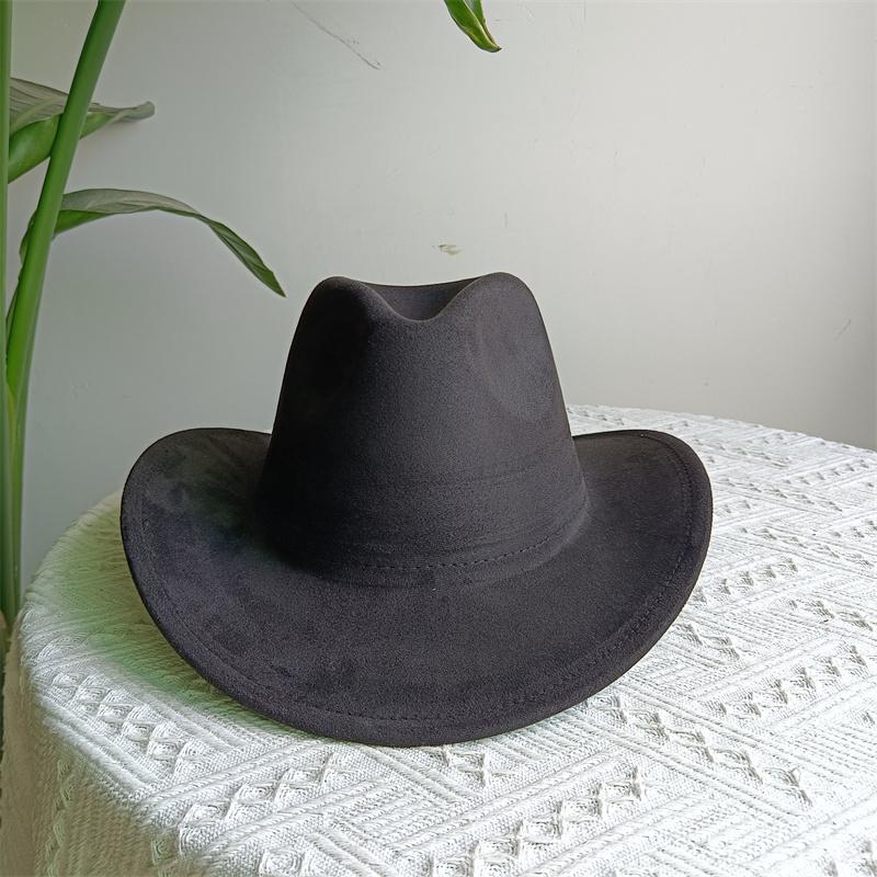 Suede Purple Cowhead Cowboy Hat New Large Size Cowboy Hat Suede Material Water Drop Top Men's and Women's Knight Hat 2023