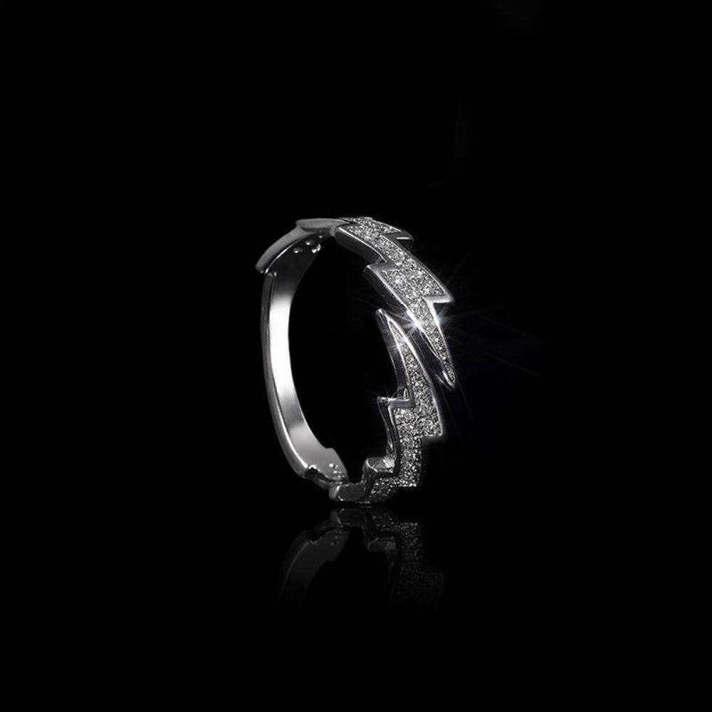1pcs Silver Zircon Ring Zircon Knuckle Ring Stylish Open Ring  Woman's