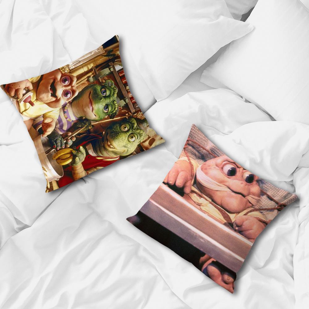 Baby Sinclair The Dinosaurs Square Cushion Cover Soft Cushion Cases for Farmhouse Sofa Decor Home Decorations and Protector