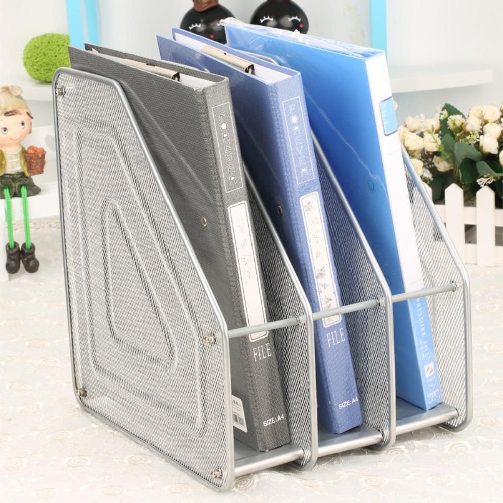 

Data Rack 3 Tier File Frame Stationery Organizer File Storage Box Metal File Rack Menu серебряный