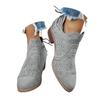Women'S Boots & Booties Wedge Women'S Fashion Hollow Out Single Shoes Western Lace Up Chunky Heel Casual Shoes Botas De Mujer