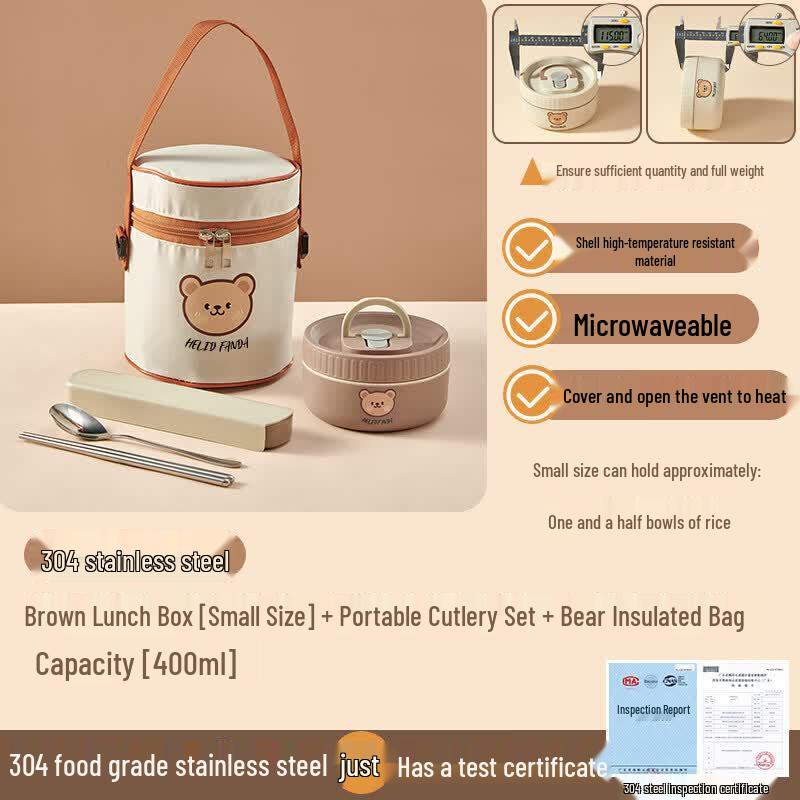 316 Stainless Steel Microwavable Insulated Lunch Box 0.5-1L
