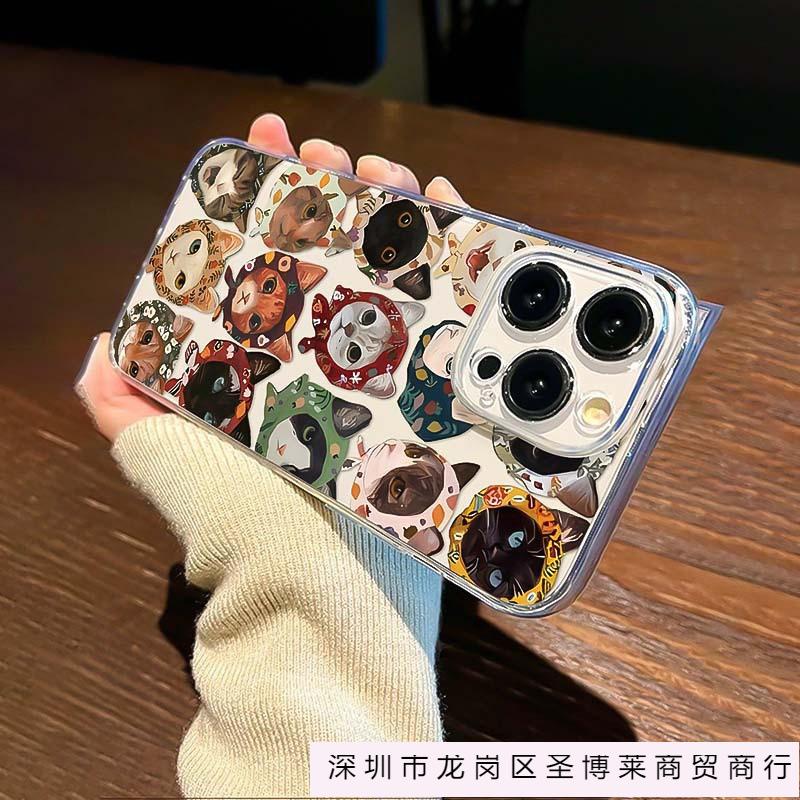 Headscarf Cat Apple 16promax Mobile Phone Case 15pro Art 14pro Creative 13 Trendy 12 Soft 11 Niche