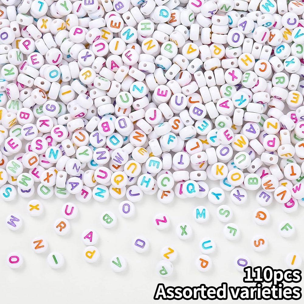 

110/220/450 шт. Акриловые бусины с буквами Разноцветные акриловые бусины с буквами Круглые 4X7 мм Бусины с буквами Ювелирные изделия DIY Браслет Ожерелье Рукоделие Шарм Random letters 110pcs разноцветный