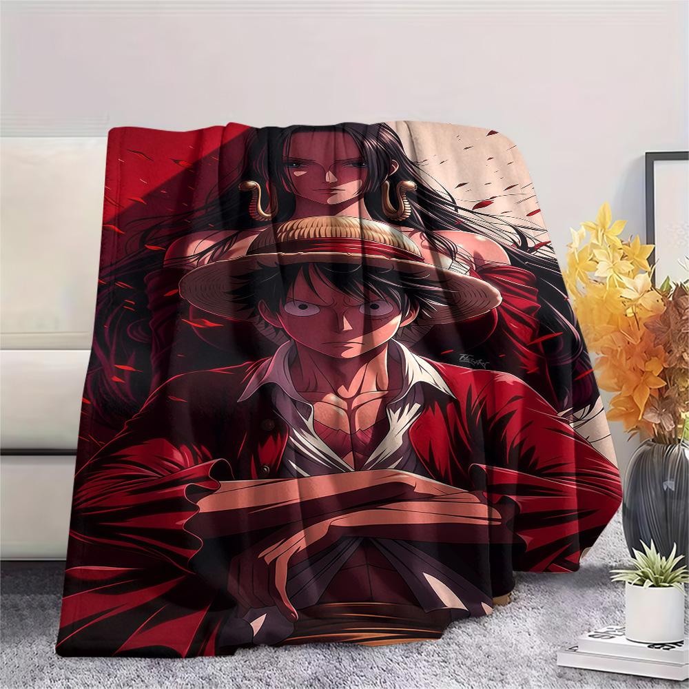 1PC Luffy D Patterned Flannel Blanket Suitable For All Seasons For Home Decor Warmth And Comfort Gifts Holiday Present