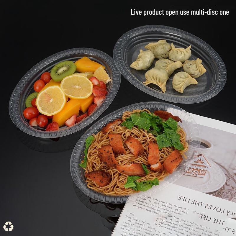 Disposable Clear Plastic Round Plates, 9-inch (22cm), Bulk Pack