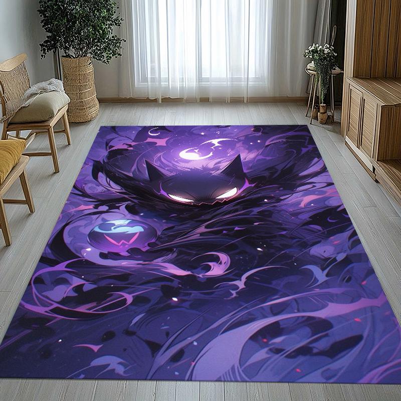 Gengar Pokemon Cartoon Ectoplasma Living Room Non-Slip Area Rug Soft Carpet for Bedroom Kids Playroom Sofa,Home Decor Doormat