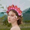 Charming Flower Crowns Headpiece Traditional Chinese Flowers Hair Accessory Eye Catching Floral Headband Ornament