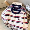Autumn/Winter 2025 Korean Chic Loose Striped Knit Cardigan for Women