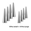8Pcs Conical Tube Cone Pastry Roll Horn Mould Stainless Steel Pastry Cream Horn Moulds Baking Denmark Large Coil Mold Tool