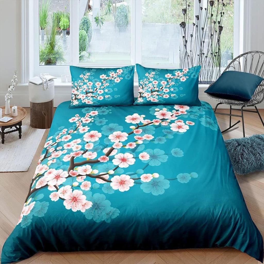 3D Digital Printing Three-Piece Set, Popular Blue Rose Set