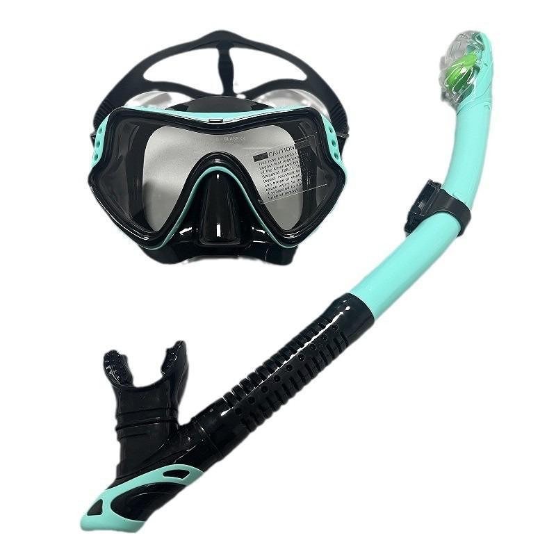 Underwater Snorkeling Half Face Face Children Swimming Mask Set Scuba Diving Respirator Masks Anti Fog Safe Breathing for Adult QY306+288