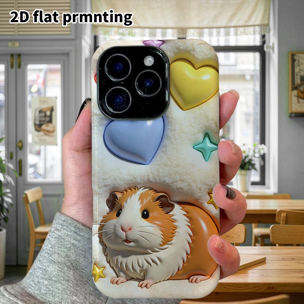 Phone Case: 2D Flat Design Suitable for iPhone 18 17 16 15 14 13 Pro Film Protective Case, Couple Style, Guinea Pig, Christmas and Halloween Gift