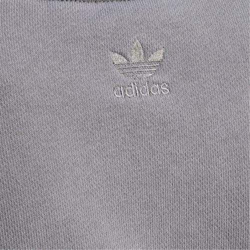 adidas Originals Printed Short Crop Crewneck Sweatshirt for Women, Gray