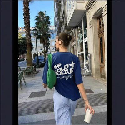 2026 Summer Fashion Loose Fit Letter Print T-Shirt