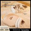 Cozy Winter Cat Bed - Enclosed Down Pocket, Kitten Sleeping Bag Nest, Warm Pet Bed for Dogs.
